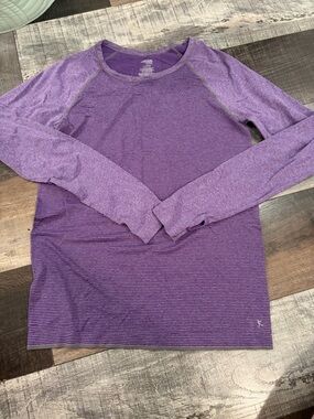 Danskin Now Purple Striped Semi Fitted Performance Top XL